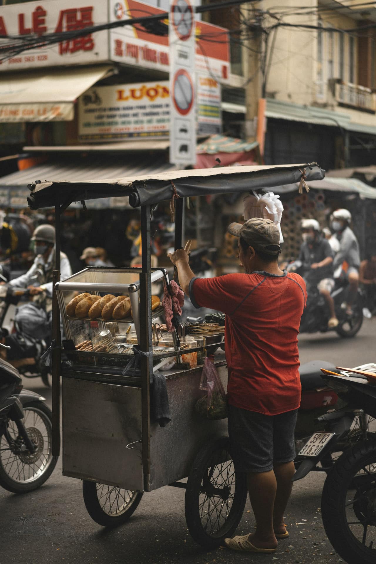 Freshly cooked street food